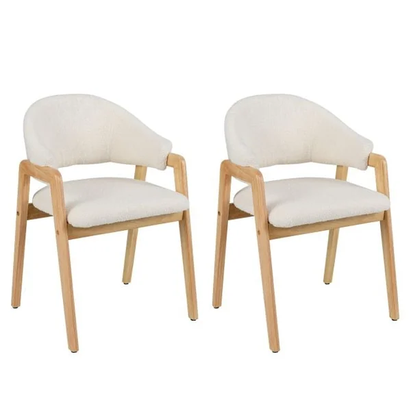 Modern Dining Chair Set of 2 with Padded Seat and Ergonomic Curved Backrest