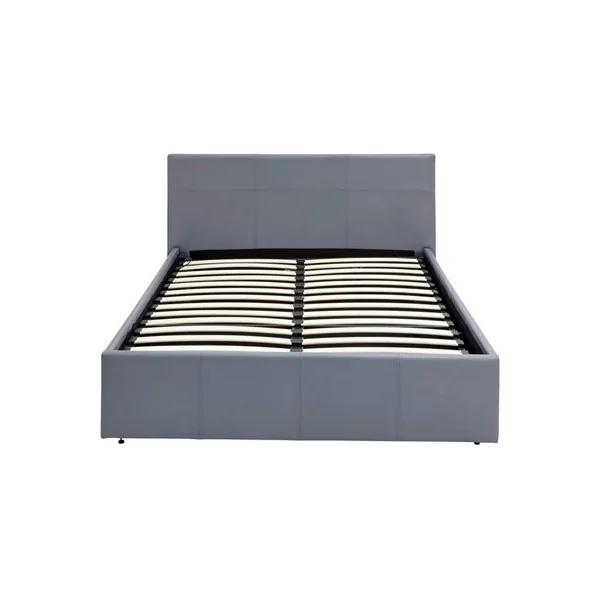 MODERNIQUE Grey 4ft6, Ottoman Double Storage Bed Faux Leather in Grey