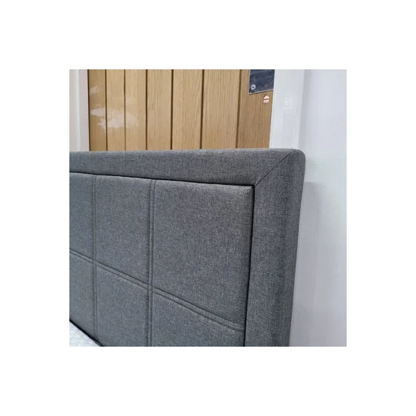 Modernique Grey Fabric Ottoman Storage Bed with Underneath Store Space, Wooden Sprung Slatted Gas Liftup Base in Double (4ft6)