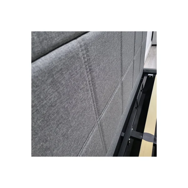 Modernique Grey Fabric Ottoman Storage Bed with Underneath Store Space, Wooden Sprung Slatted Gas Liftup Base in Double (4ft6)