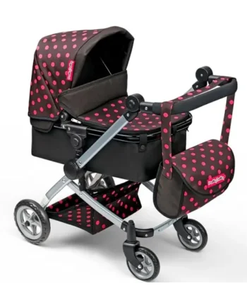 Molly Dolly 2 in 1 Dolls Pram - Pushchair Stroller With Adjustable Handle | For 3-6 Year Old Girls - Baby Doll Pram For Girls Age 2 +