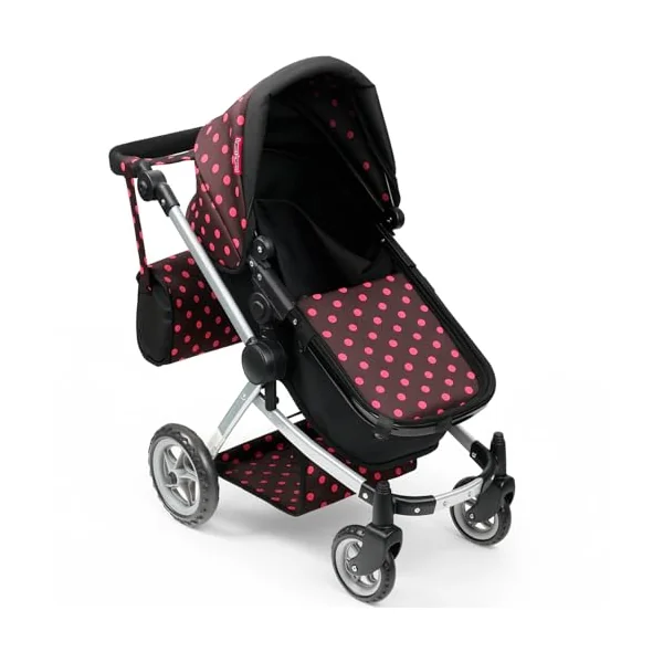 Molly Dolly 2 in 1 Dolls Pram - Pushchair Stroller With Adjustable Handle | For 3-6 Year Old Girls - Baby Doll Pram For Girls Age 2 +