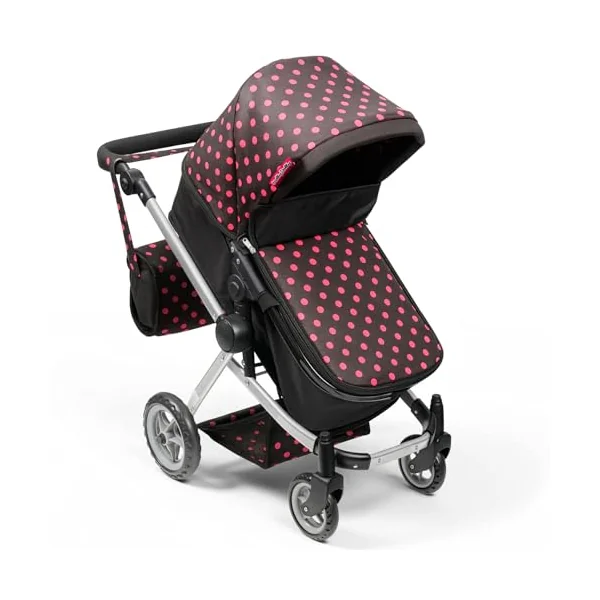 Molly Dolly 2 in 1 Dolls Pram - Pushchair Stroller With Adjustable Handle | For 3-6 Year Old Girls - Baby Doll Pram For Girls Age 2 +