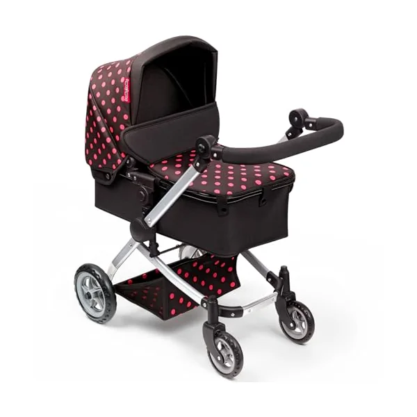 Molly Dolly 2 in 1 Dolls Pram - Pushchair Stroller With Adjustable Handle | For 3-6 Year Old Girls - Baby Doll Pram For Girls Age 2 +