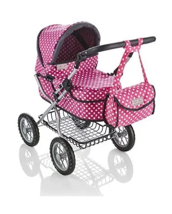 Molly Dolly Dolls Pram - Toy Pram With Adjustable Handle Height | For 3-6 Year Old Girls - Baby Doll Pram For Girls Age 2 +