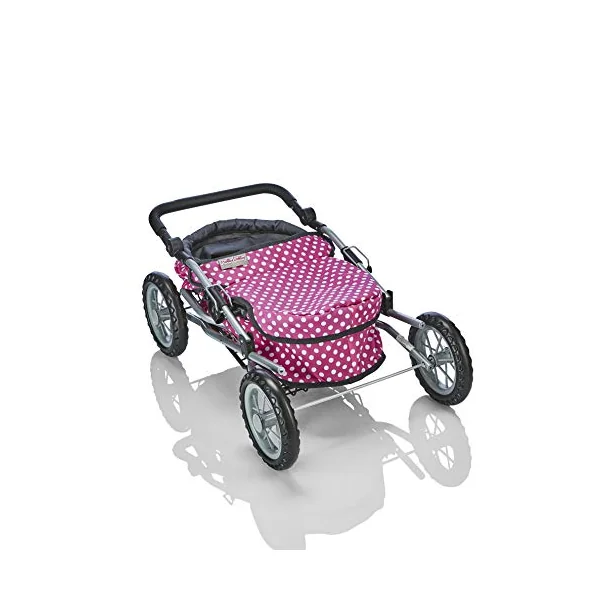 Molly Dolly Dolls Pram - Toy Pram With Adjustable Handle Height | For 3-6 Year Old Girls - Baby Doll Pram For Girls Age 2 +