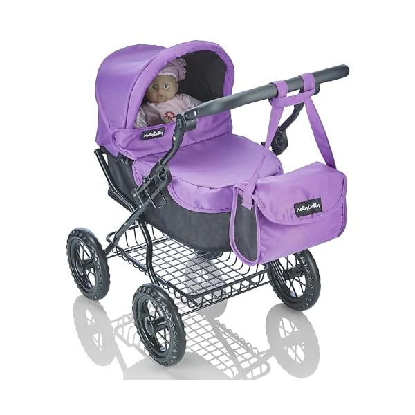 Molly Dolly Dolls Pram - Toy Pram With Adjustable Handle Height | For 3-6 Year Old Girls - Baby Doll Pram For Girls Age 2 +
