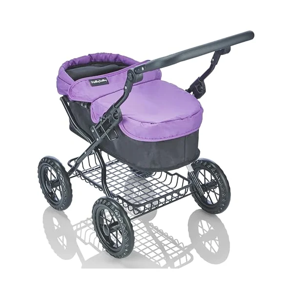Molly Dolly Dolls Pram - Toy Pram With Adjustable Handle Height | For 3-6 Year Old Girls - Baby Doll Pram For Girls Age 2 +