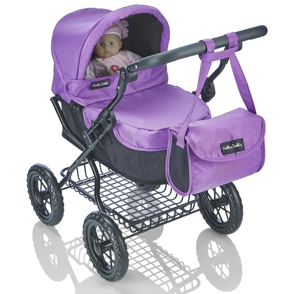 Molly Dolly Dolls Pram - Toy Pram With Adjustable Handle Height | For 3-6 Year Old Girls - Baby Doll Pram For Girls Age 2 +