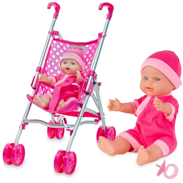 Molly Dolly My First Dolls Pram & Doll Set - Girls Toy Doll Stroller | Baby Doll Pram - Dolls Pushchair - Toy Pram Buggy