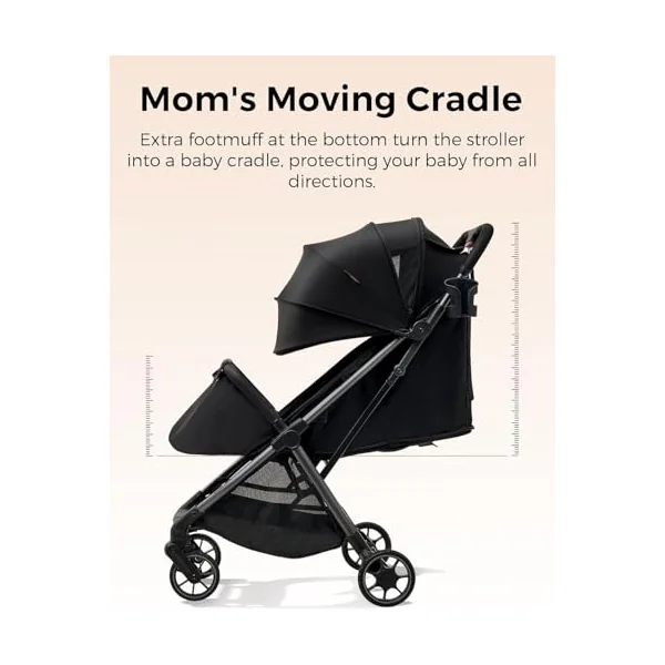 Momcozy ClickGo Lightweight Stroller + Reversible Stroller Cushion