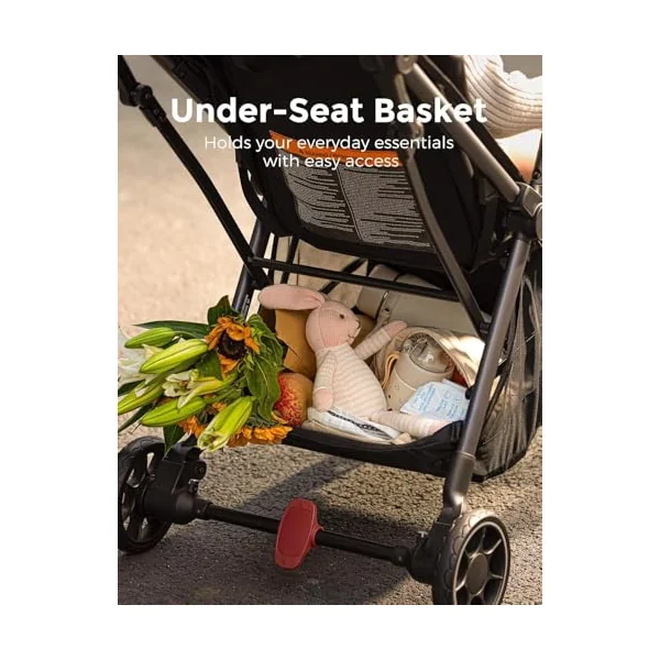 Momcozy ClickGo Lightweight Stroller + Reversible Stroller Cushion
