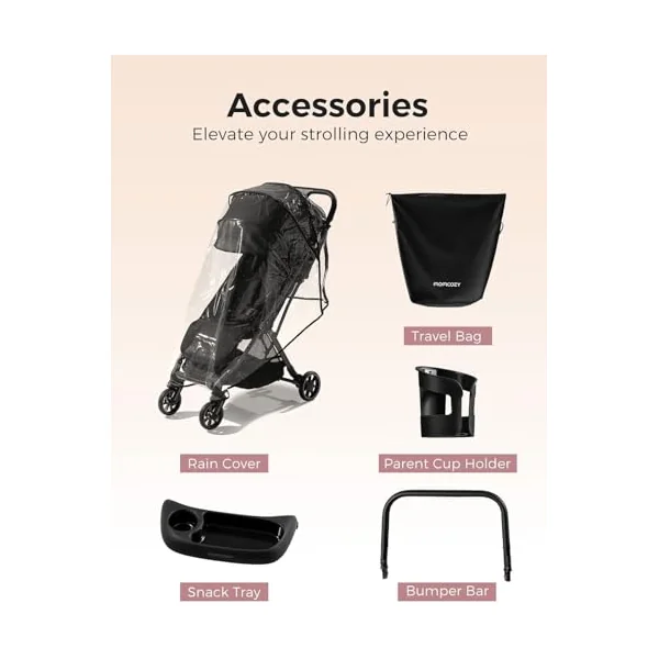 Momcozy ClickGo Lightweight Stroller + Reversible Stroller Cushion