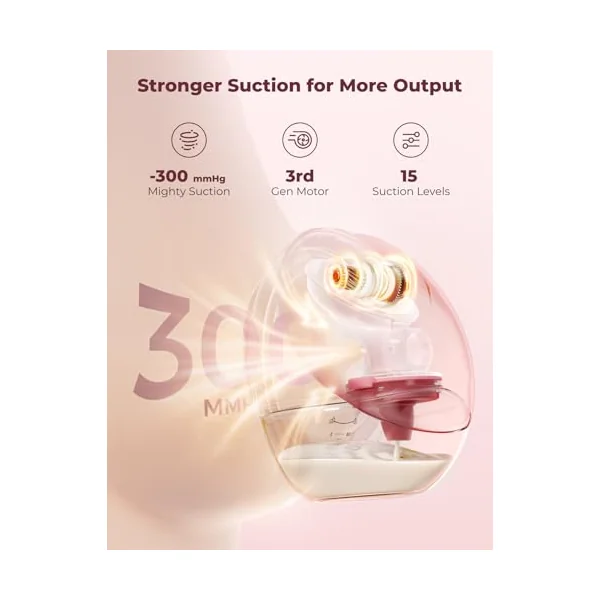 Momcozy M9 Hands-Free Breast Pump, Portable Double Electric Pump, Red | Mobile Flow, App Control, 15 Custom Levels, Personalized Multi-Modes, DoubleFit Flange