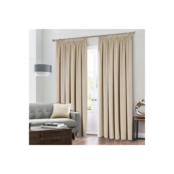 Montreal Taped Top Natural Curtains