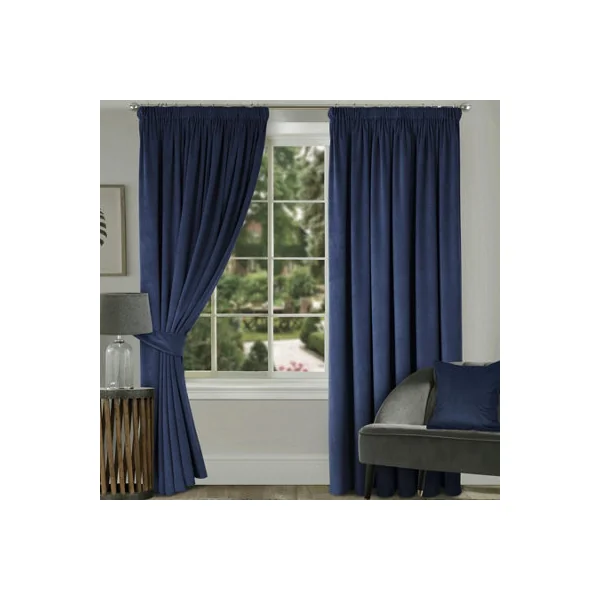Montreal Taped Top Navy Curtains