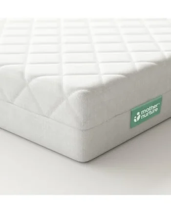 Mother Nurture Classic Eco Fibre Cot Bed Mattress -Reversible, Water Resistant, Baby Cot Mattress, Firm & Supportive, Hypoallergenic Easy Clean Quilted Cover, White, BSI Tested - Size 120 x 60 x 10cm