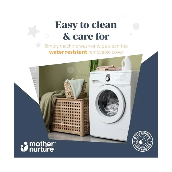 Mother Nurture Classic Eco Fibre Cot Bed Mattress -Reversible, Water Resistant, Baby Cot Mattress, Firm & Supportive, Hypoallergenic Easy Clean Quilted Cover, White, BSI Tested - Size 120 x 60 x 10cm