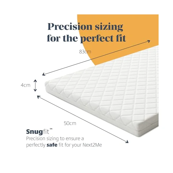 Mother Nurture Classic Mattress-Fits a Next to Me Crib, White, Size-83 x 50 x 4cm