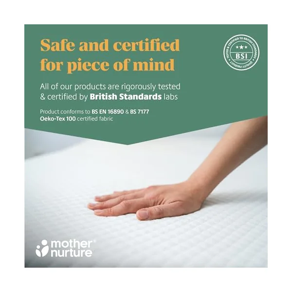 Mother Nurture Essential Foam Space Saver Cot Mattress, White, 100 x 50 x 10 cm
