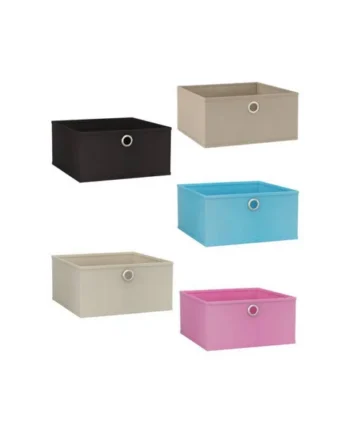 Multicolour - Foldable Fabric Storage Box with Metal Eyelet Handle