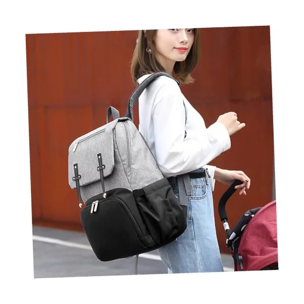 Multi-Function Large Capacity Double Products Backpack for Travel with Portable Changing Mat and Insulated Bottle Holder, Suitable for Moms and Dads