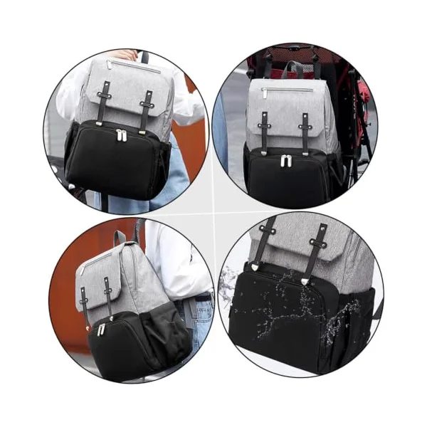 Multi-Function Large Capacity Double Products Backpack for Travel with Portable Changing Mat and Insulated Bottle Holder, Suitable for Moms and Dads