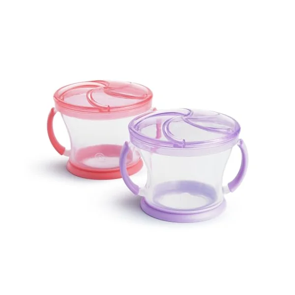Munchkin 2 Pack Snack Catchers Baby Food Storage | Pink/Purple