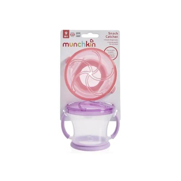 Munchkin 2 Pack Snack Catchers Baby Food Storage | Pink/Purple
