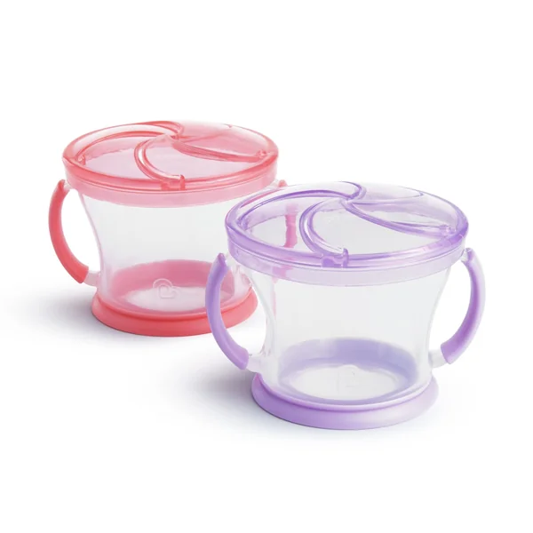 Munchkin 2 Pack Snack Catchers Baby Food Storage | Pink/Purple