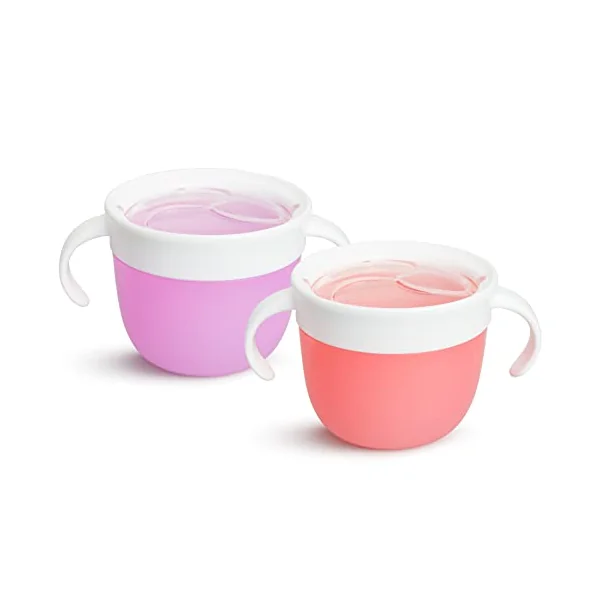 Munchkin 2 Pack Snack Catchers Baby Food Storage | Purple/Pink
