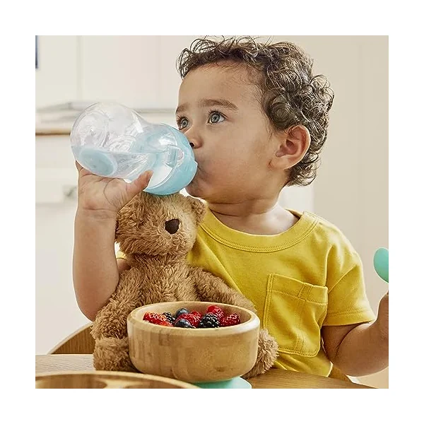 Munchkin 2 Pack Tip&Sip Toddler Weighted Straw Cups | 296ml | Green/Blue