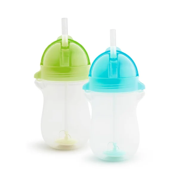 Munchkin 2 Pack Tip&Sip Toddler Weighted Straw Cups | 296ml | Green/Blue