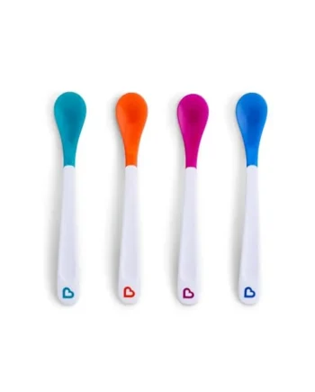 Munchkin 4 Pack White Hot Toddler & Baby Spoons | Heat Alert | Baby Feeding