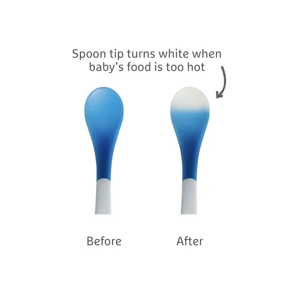 Munchkin 4 Pack White Hot Toddler & Baby Spoons | Heat Alert | Baby Feeding