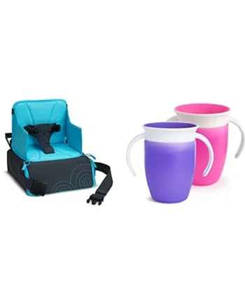Munchkin Baby Seat, Travel Booster Seat, Portable High Chair, Toddler Booster Seat & Baby Feeding Chair & Miracle 360 Sippy Cup, Trainer Toddler Cup, BPA Free Baby & Toddler Cups w.Handles
