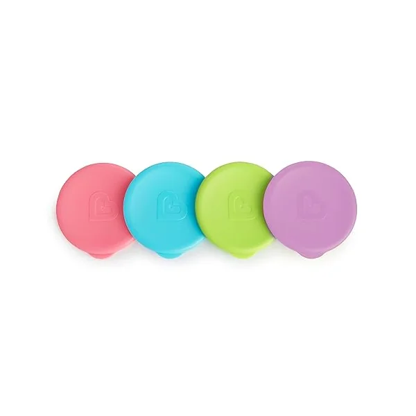 Munchkin Miracle 360 Cup Lids, 4 Count (Pack of 1), Colors May Vary **Waterproof Label's Included to Personalise Your Little One's Lids