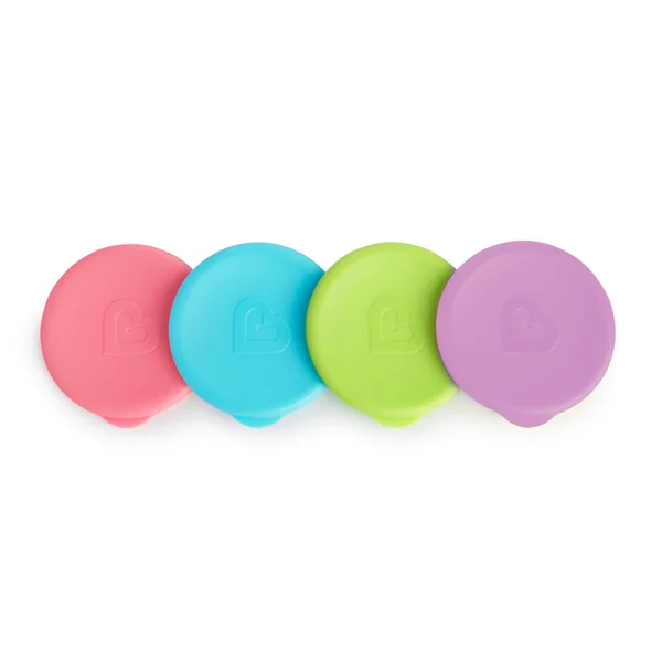 Munchkin Miracle 360 Cup Lids, 4 Count (Pack of 1), Colors May Vary **Waterproof Label's Included to Personalise Your Little One's Lids