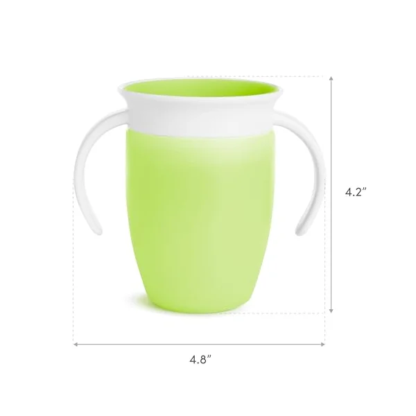 Munchkin Miracle 360 Trainer Cup, Green/Blue, 7 Ounce, 2 Count * Waterproof Labels Included to Personalise Your Little One's Cup*