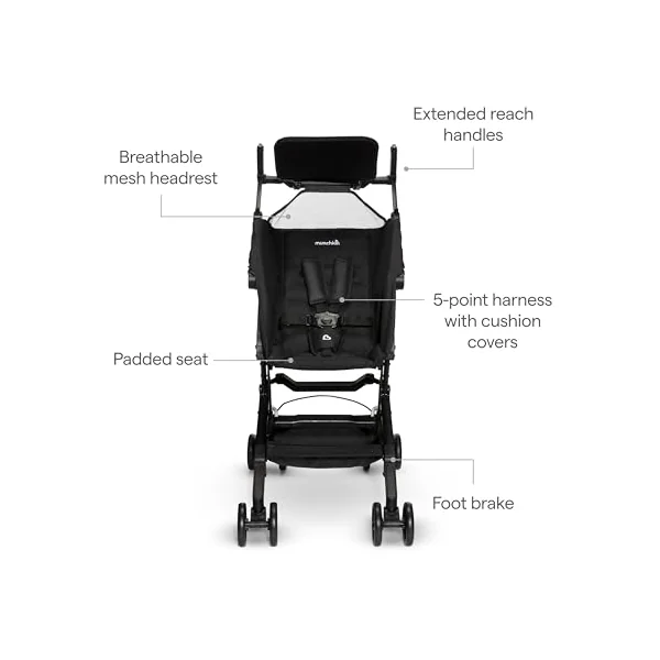 Munchkin Sparrow Ultra Compact Lightweight Travel Stroller for Babies and Toddlers, Black