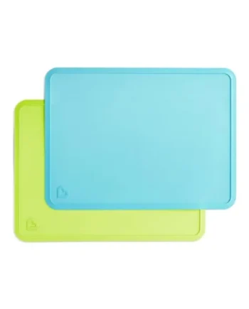 Munchkin® Spotless™ Silicone Placemats for Kids, 2 Pack, Blue/Green