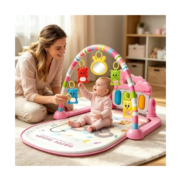 Musical Play Mat Kick And Play Gym Tummy Time Mat Sensory Plaything Gym | Interactive Music Learning Toy, 75*58*40cm, For Crawling Sleep Nursery Bedroom Living Room Home Outdoor Yard Garden