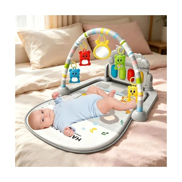 Musical Play Mat Kick And Play Gym Tummy Time Mat Sensory Plaything Gym | Interactive Music Learning Toy, 75*58*40cm, For Crawling Sleep Nursery Bedroom Living Room Home Outdoor Yard Garden