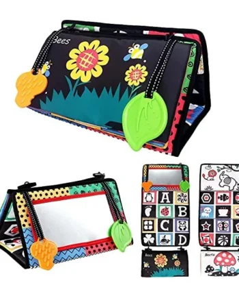 My Phoenix Tummy Time Activity Mirror Baby Tummy Time Toys, Tummy Time Pillow For Fine Motor Skills Development Black and White Sensory Travel Toys For Babies Infant Newborn Toys 0-6 Months Gifts