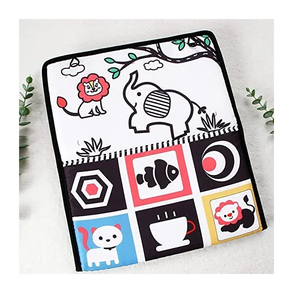My Phoenix Tummy Time Activity Mirror Baby Tummy Time Toys, Tummy Time Pillow For Fine Motor Skills Development Black and White Sensory Travel Toys For Babies Infant Newborn Toys 0-6 Months Gifts