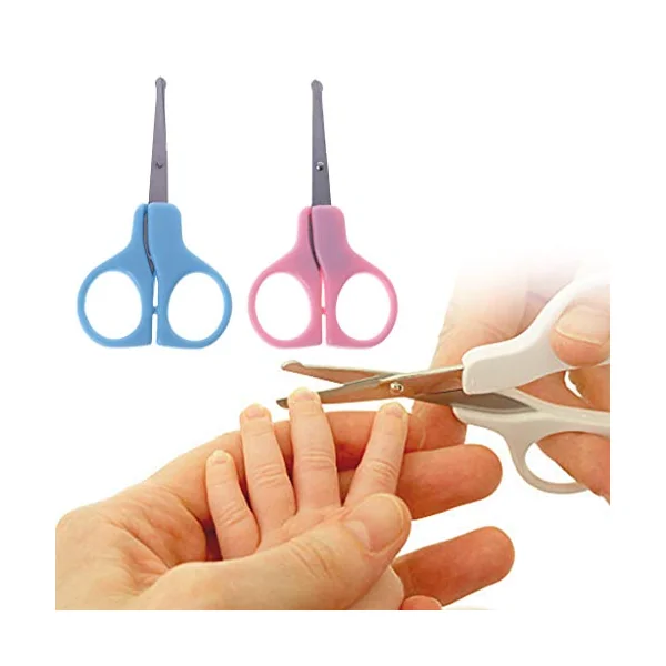 Nail Clippers Baby Nails Cutter Grooming Nursing Care Newborn Kids Safety Stainless Steel Scissors Random Color Professional Round Tip