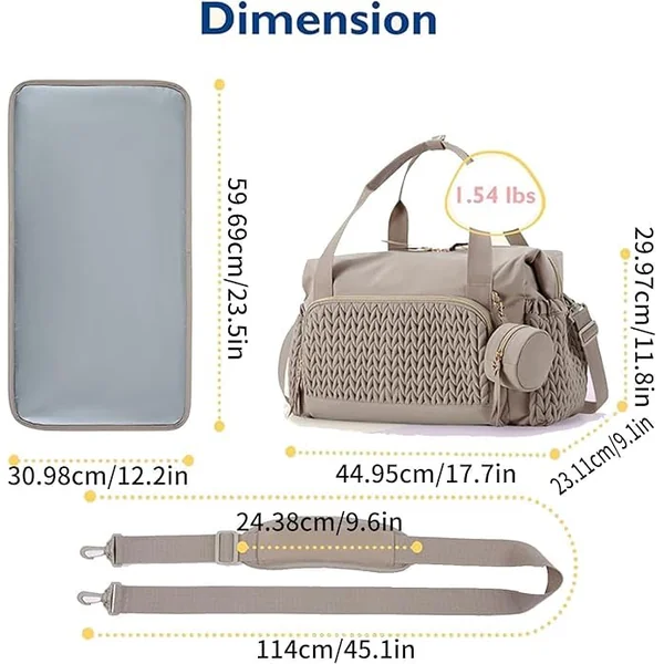 Nappy Diaper Tote Bag, Baby Changing Bags with Pacifier Case, Large Capacity Multifunctional Waterproof Mommy Shoulder Bag Maternity Tote, for Baby Changing Portable Travel