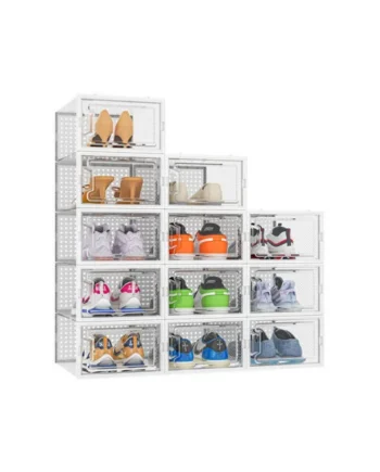 Neo White 12 pcs Transparent Large Shoe Storage Boxes