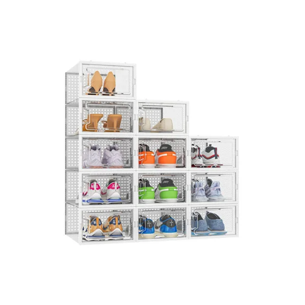 Neo White 12 pcs Transparent Large Shoe Storage Boxes