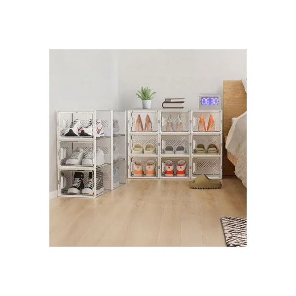 Neo White 12 pcs Transparent Large Shoe Storage Boxes